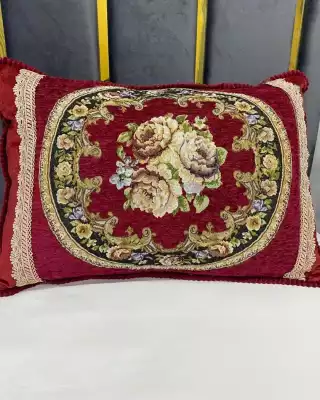 Декоративная подушка, 50х70см, красно-золотая